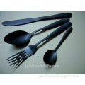 Black Gold Planted PVD Cutlery Stainless Steel Western style Flatware fork spoon and knife
